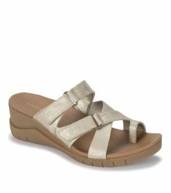 Best Sale ⌛ Baretraps Canice Wedge Slide 🩴 Sandal (BT28710) Champagne 😉