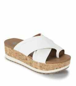 Cheap 🧨 Baretraps Holly Platform Wedge 🩴 Sandal (BT28671) White 🌟