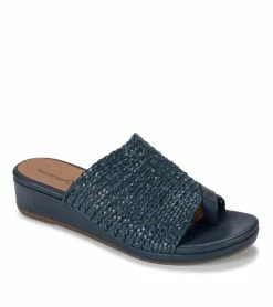 Discount 😀 Baretraps Abey Wedge Slide 🩴 Sandal (BT28688) Navy Blue 😍