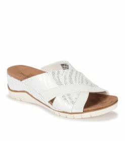 Coupon 😍 Baretraps Carmiela Wedge Slide 🩴 Sandal (BT27855) White Cosmic 😉