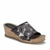 Deals ⌛ Baretraps Flossey Wedge Slide 🩴 Sandal (BT27959) Black/white Palm Canvas 🎁 -Cheap Sandals Store baretraps flossey wedge slide sandal bt27959 29223.1667330819