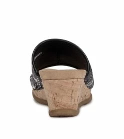 Deals ⌛ Baretraps Flossey Wedge Slide 🩴 Sandal (BT27959) Black/white Palm Canvas 🎁 -Cheap Sandals Store baretraps flossey wedge slide sandal bt27959 97709.1667331018