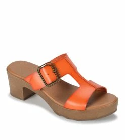Promo 😉 Baretraps Gwenney Block Heel 🩴 Sandal (BT29190) Orange 🔔