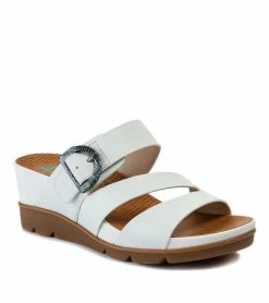 Buy ❤️ Baretraps Laralee Wedge Slide 🩴 Sandal (BT27075) White 🎉