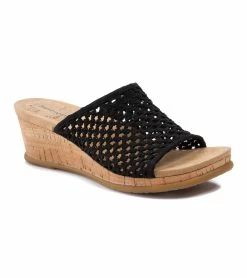 Cheap π Baretraps Flossey Wedge Slide π©΄ Sandal (BT24635) Black π€©